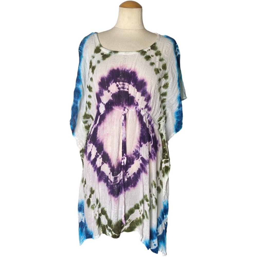 Tie-Dye Swim Coverup - Purple, Blue, Green